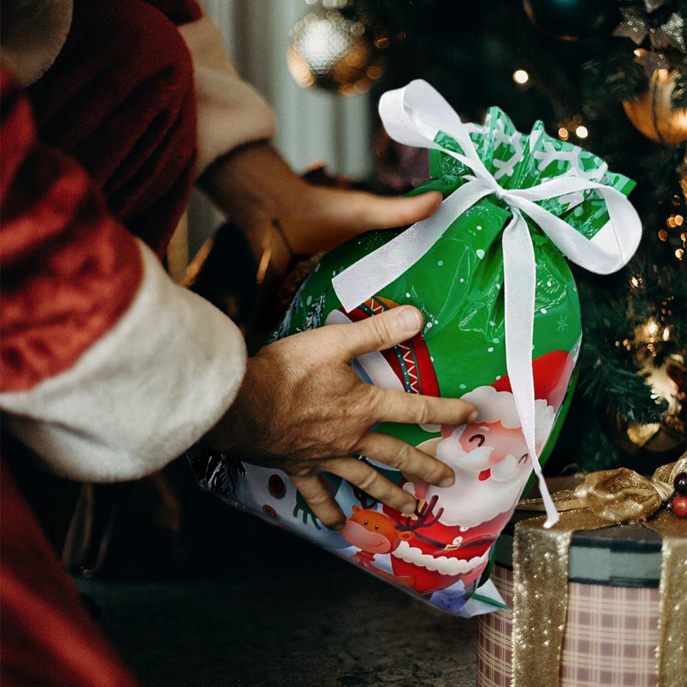 Drawstring Reusable Christmas Gift Bags (10pcs)
