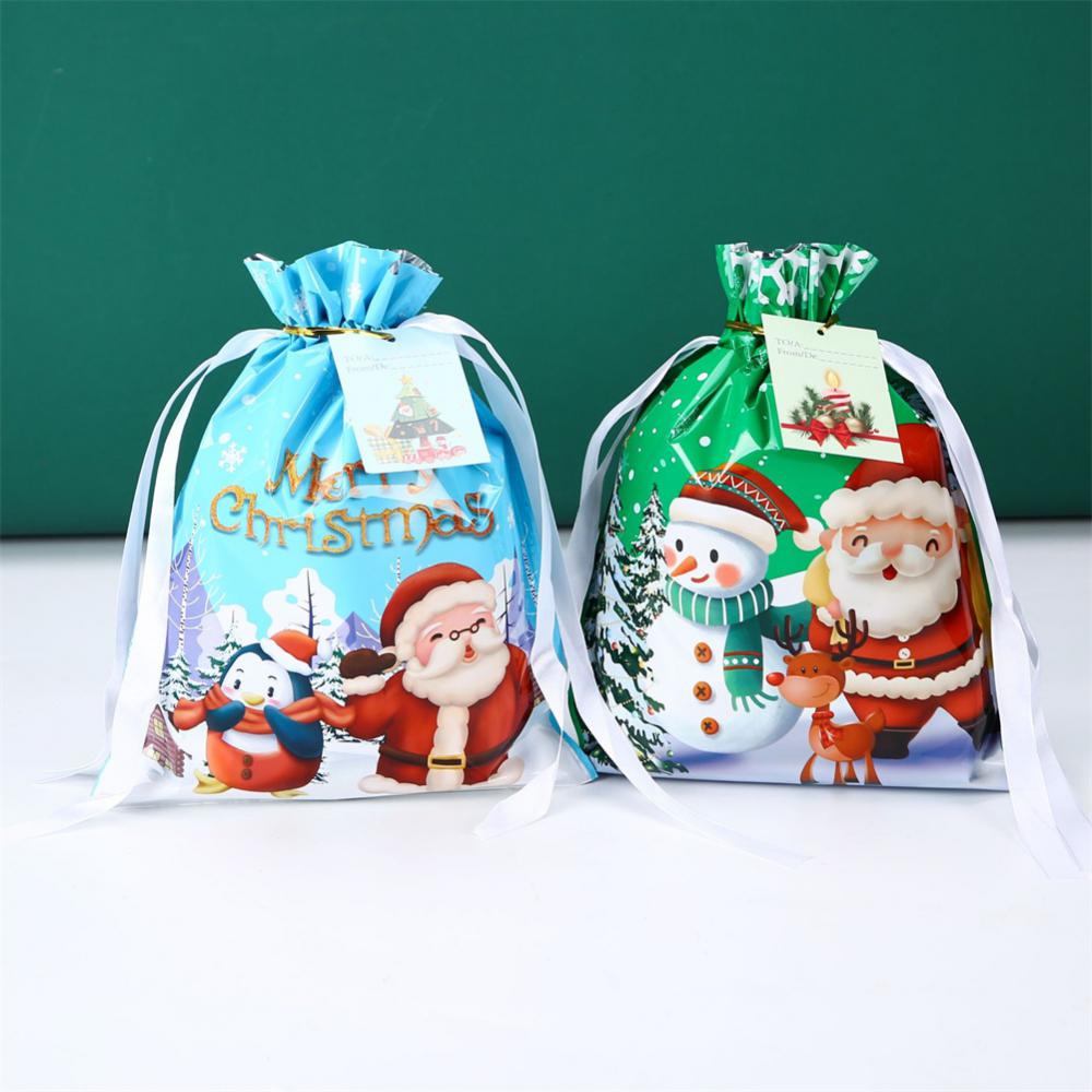 Drawstring Reusable Christmas Gift Bags (10pcs)