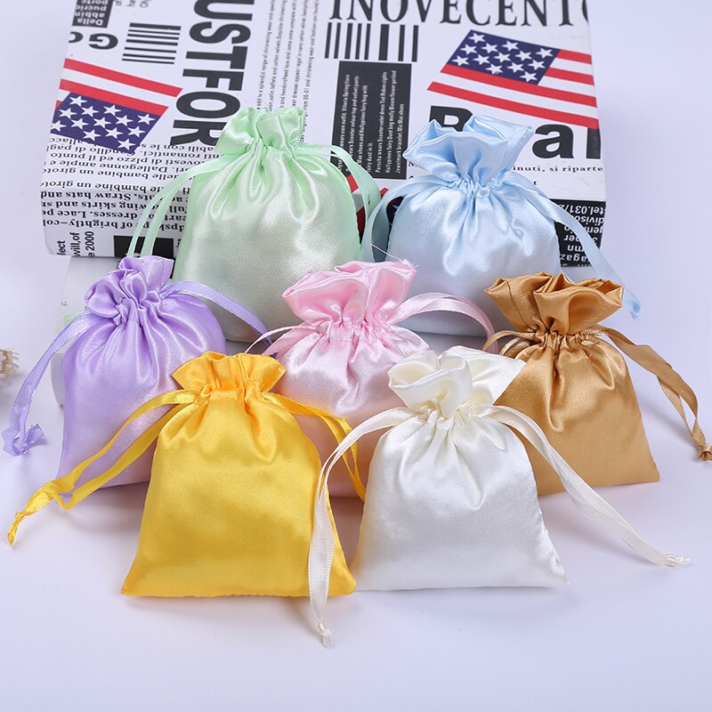 Drawstring Satin Jewelry Pouches (10pcs)