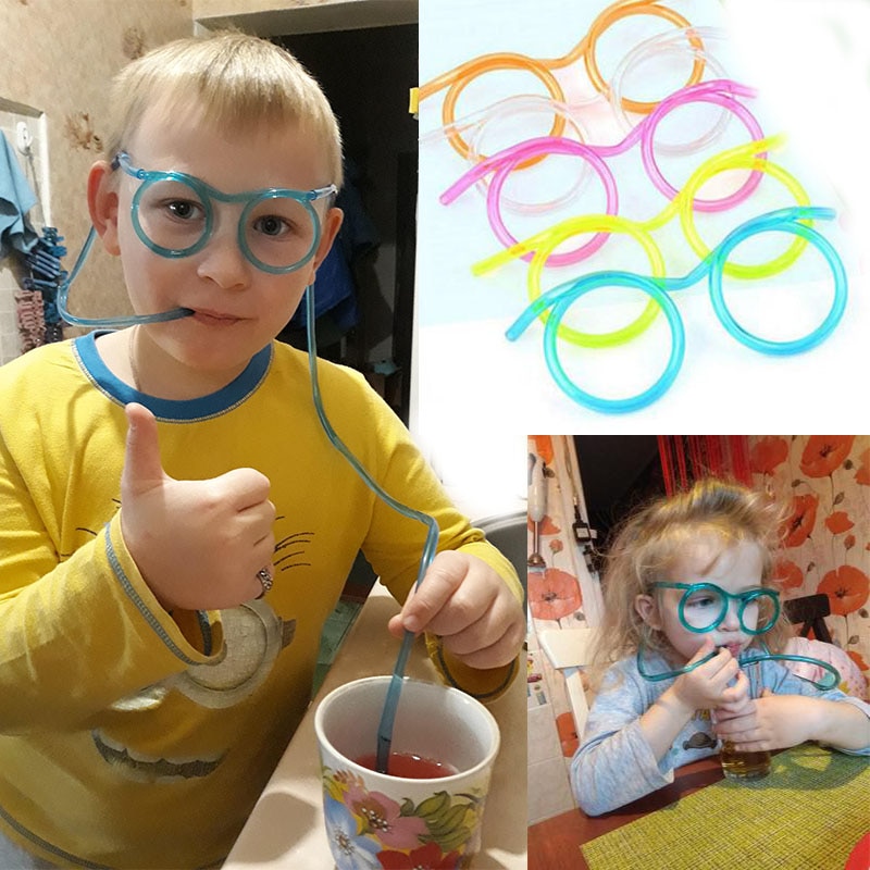 Drinking Eyeglass Straw Funky Drinking Tool