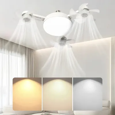 Drone Design Silent Ceiling Fan Light E27 Base Remote Controlled Dimmable 3 Color LED Ceiling Fanlight for Living Room Drone Design Silent Ceiling Fan Light E27 Base Remote Controlled Dimmable 3 Color LED Ceiling Fanlight for Living Room