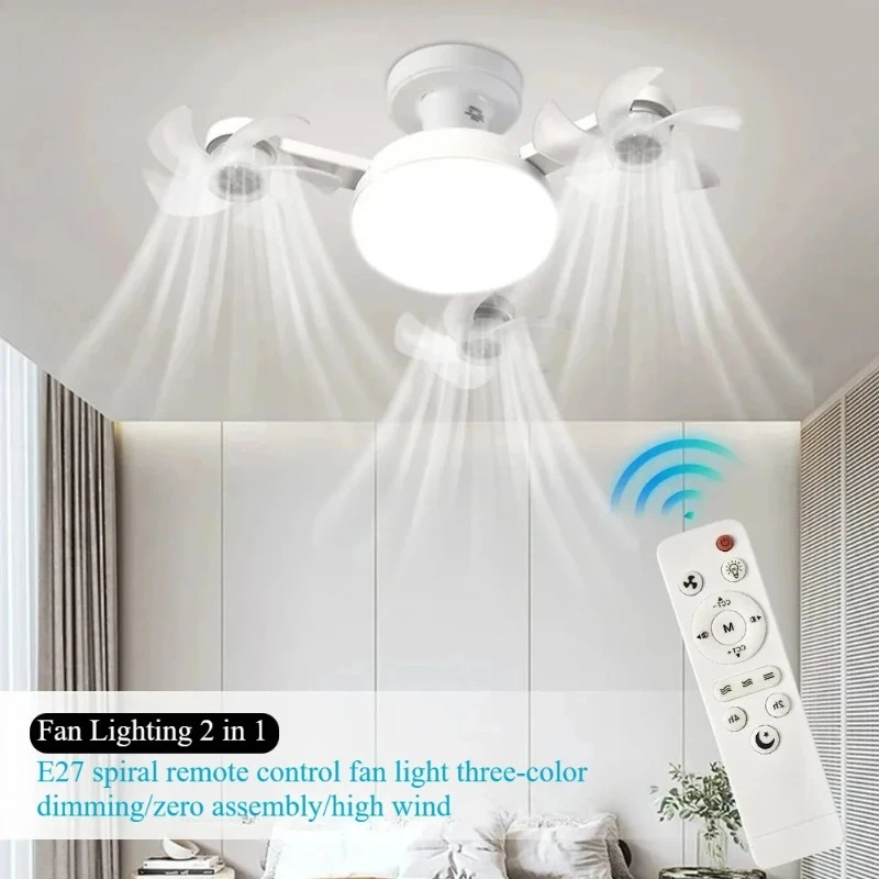 Drone Design Silent Ceiling Fan Light E27 Base Remote Controlled Dimmable 3 Color LED Ceiling Fanlight for Living Room Drone Design Silent Ceiling Fan Light E27 Base Remote Controlled Dimmable 3 Color LED Ceiling Fanlight for Living Room