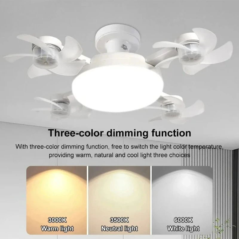 Drone Design Silent Ceiling Fan Light E27 Base Remote Controlled Dimmable 3 Color LED Ceiling Fanlight for Living Room Drone Design Silent Ceiling Fan Light E27 Base Remote Controlled Dimmable 3 Color LED Ceiling Fanlight for Living Room