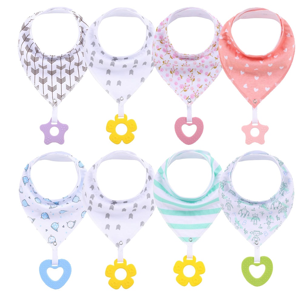 Drool Bib Bandana with Silicone Teether Drool Bib Bandana with Silicone Teether