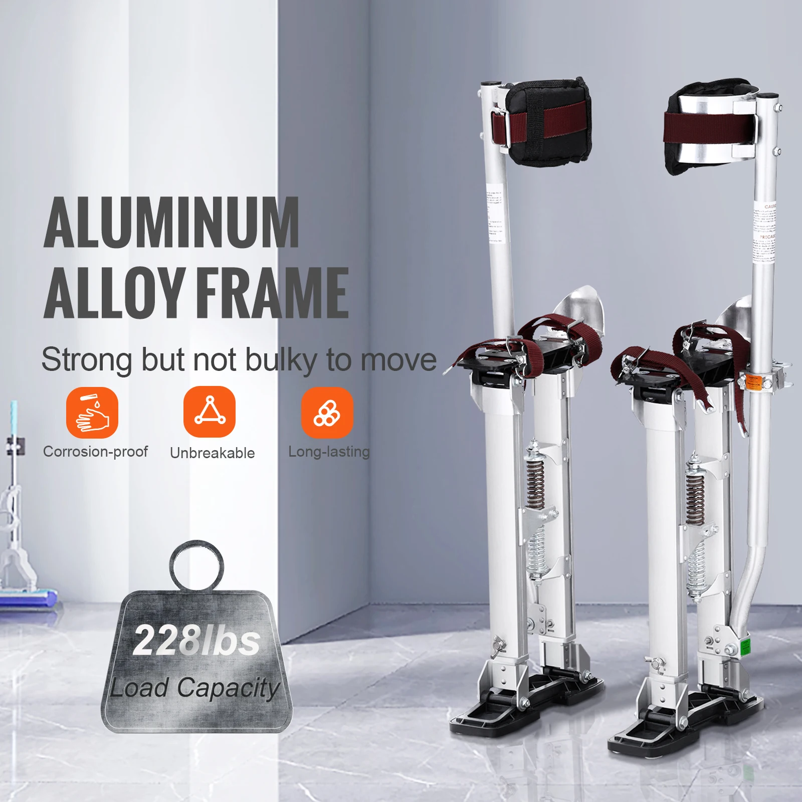 Drywall Stilts 18”-30” or 36”-50” Adjustable Aluminum Tool Stilts with Protective Knee Pads Non-Slip Work Stilts for Drywall Stilts 18”-30” or 36”-50” Adjustable Aluminum Tool Stilts with Protective Knee Pads Non-Slip Work Stilts for