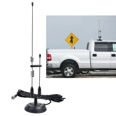 Dual Band Mobile Antenna Magnetic Base ,2m 70cm VHF/UHF Vehicle whip Antenna W/13ft RG58 Coaxial Cable&3.5inchs