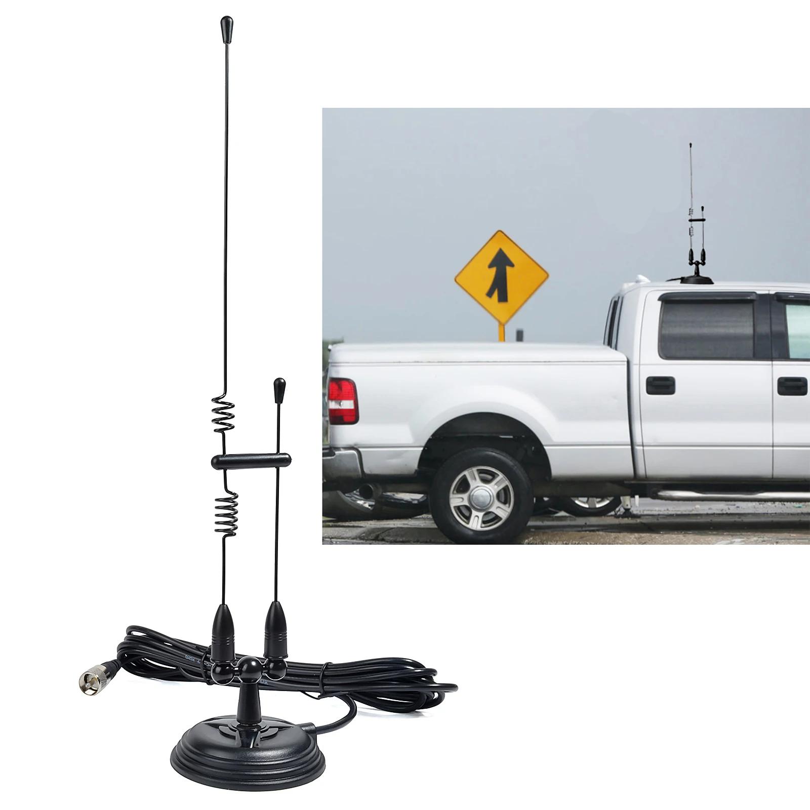 Dual Band Mobile Antenna Magnetic Base ,2m 70cm VHF/UHF Vehicle whip Antenna W/13ft RG58 Coaxial Cable&3.5inchs