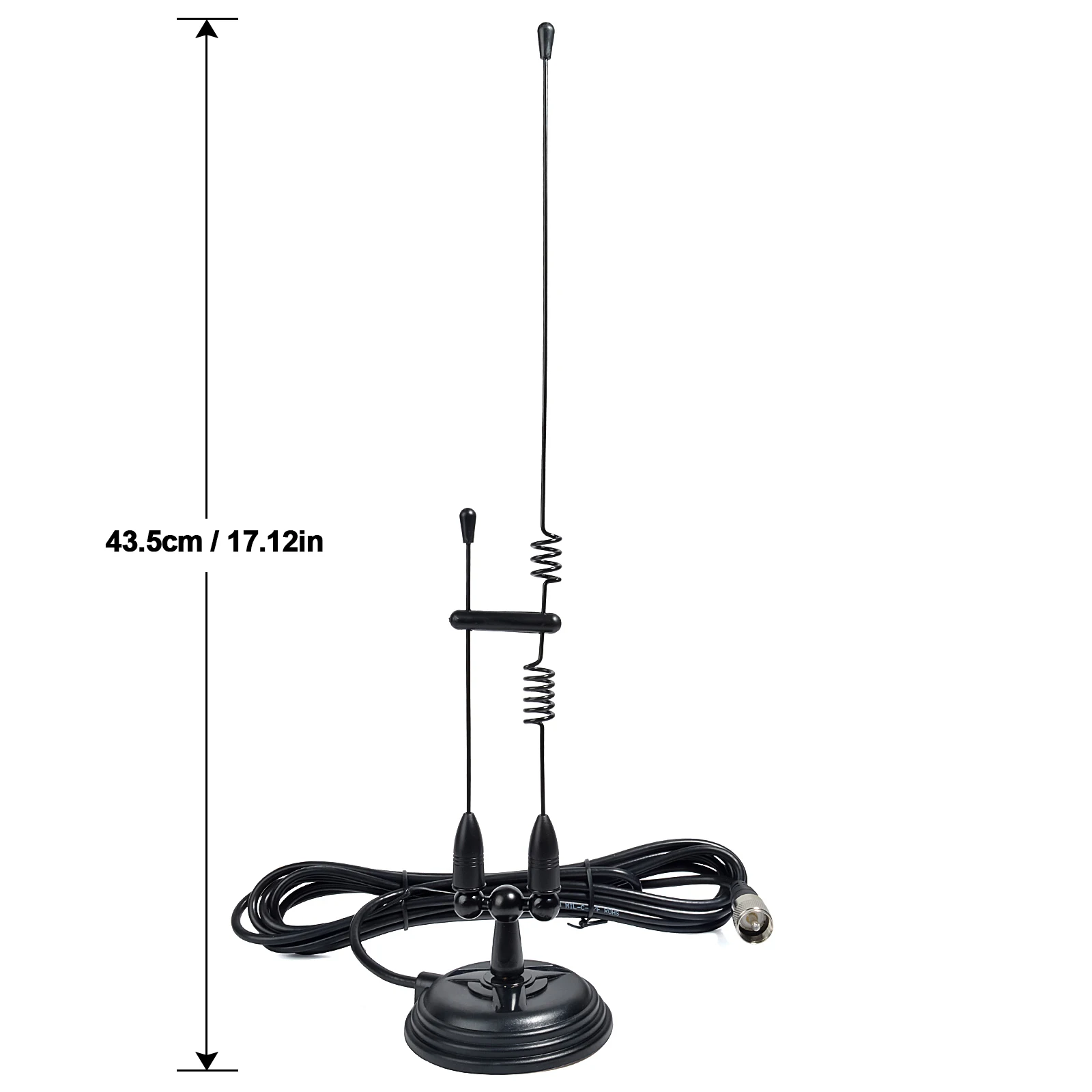 Dual Band Mobile Antenna Magnetic Base ,2m 70cm VHF/UHF Vehicle whip Antenna W/13ft RG58 Coaxial Cable&3.5inchs