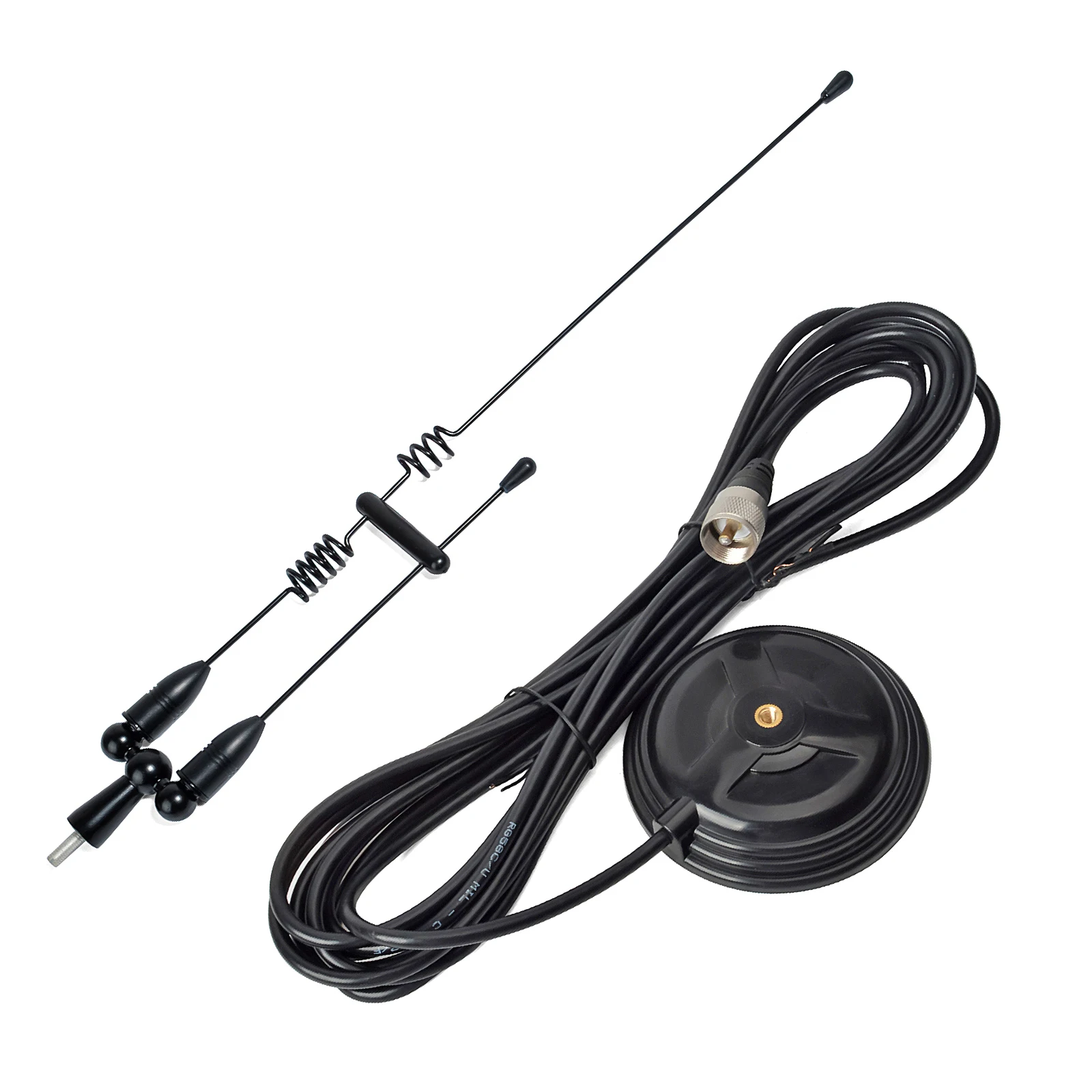 Dual Band Mobile Antenna Magnetic Base ,2m 70cm VHF/UHF Vehicle whip Antenna W/13ft RG58 Coaxial Cable&3.5inchs