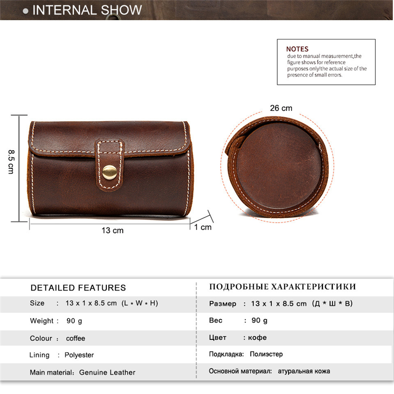 Dual Slot Genuine Leather Watch Case