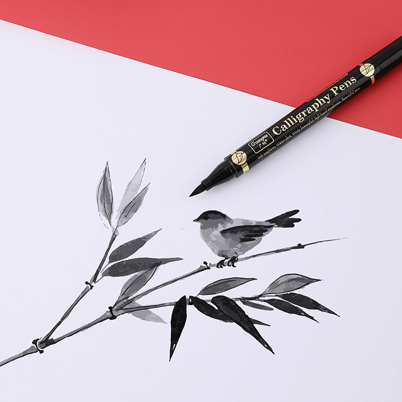 Dual Tip Calligraphy Brush Pen Set (3pcs)