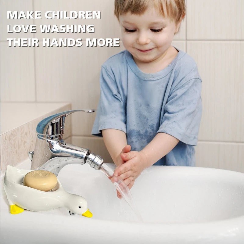 Duck Soap Dish Cartoon Soap Dish Duck Shape Soap Box Drainable Soap Holder Soap Container Soap Dish For Tray Bathroom