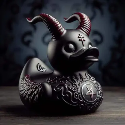 Duck Statue Gothic Sculpture Punk Animal Figurine Resin Desk Decoration Collectible Figurines Satan Duck Tabletop