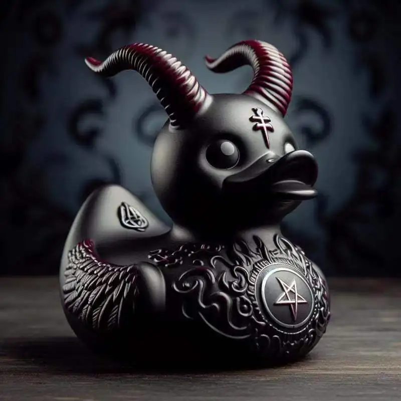 Duck Statue Gothic Sculpture Punk Animal Figurine Resin Desk Decoration Collectible Figurines Satan Duck Tabletop Duck Statue Gothic Sculpture Punk Animal Figurine Resin Desk Decoration Collectible Figurines Satan Duck Tabletop