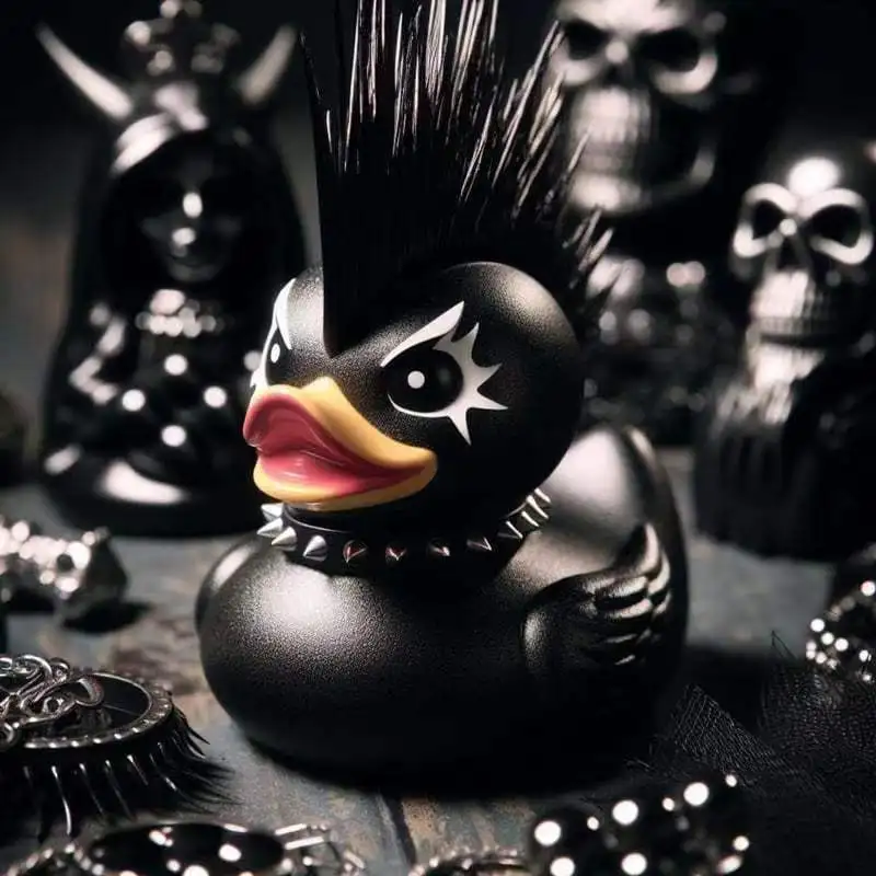 Duck Statue Gothic Sculpture Punk Animal Figurine Resin Desk Decoration Collectible Figurines Satan Duck Tabletop