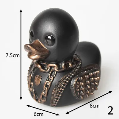 Duck Statue Gothic Sculpture Punk Animal Figurine Resin Desk Decoration Collectible Figurines Satan Duck Tabletop