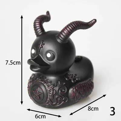 Duck Statue Gothic Sculpture Punk Animal Figurine Resin Desk Decoration Collectible Figurines Satan Duck Tabletop