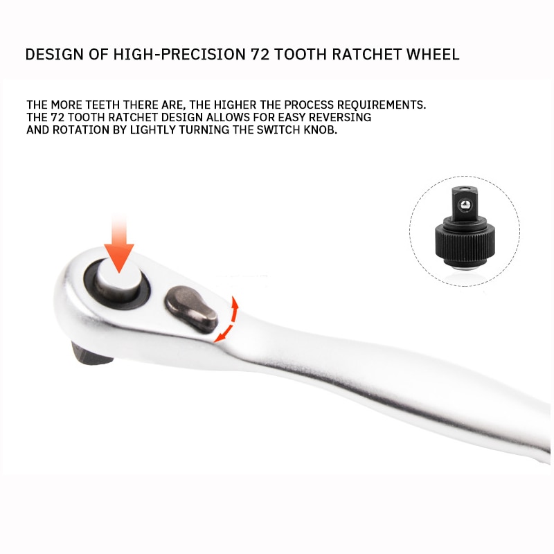 Durable High Hardness Mini 72 Teeth One Fourth Ratchet Wrench Quick and Effort Saving Wrench Socket Ratchet Wrench