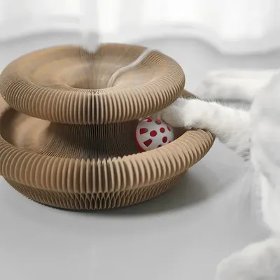 Durable Kitty Kurlz Cat Toy Cat Accordion Magic Organ Cat Scratching Board Cat Toy Ball Scratch Pad Cat Scratcher Kitty