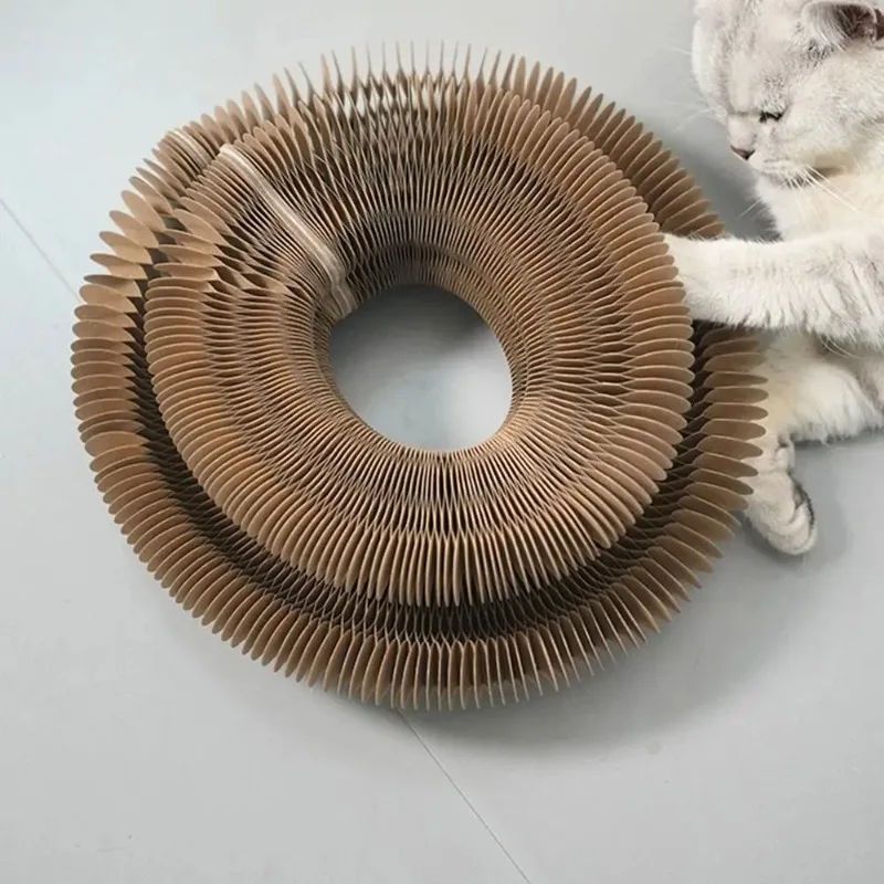 Durable Kitty Kurlz Cat Toy Cat Accordion Magic Organ Cat Scratching Board Cat Toy Ball Scratch Pad Cat Scratcher Kitty
