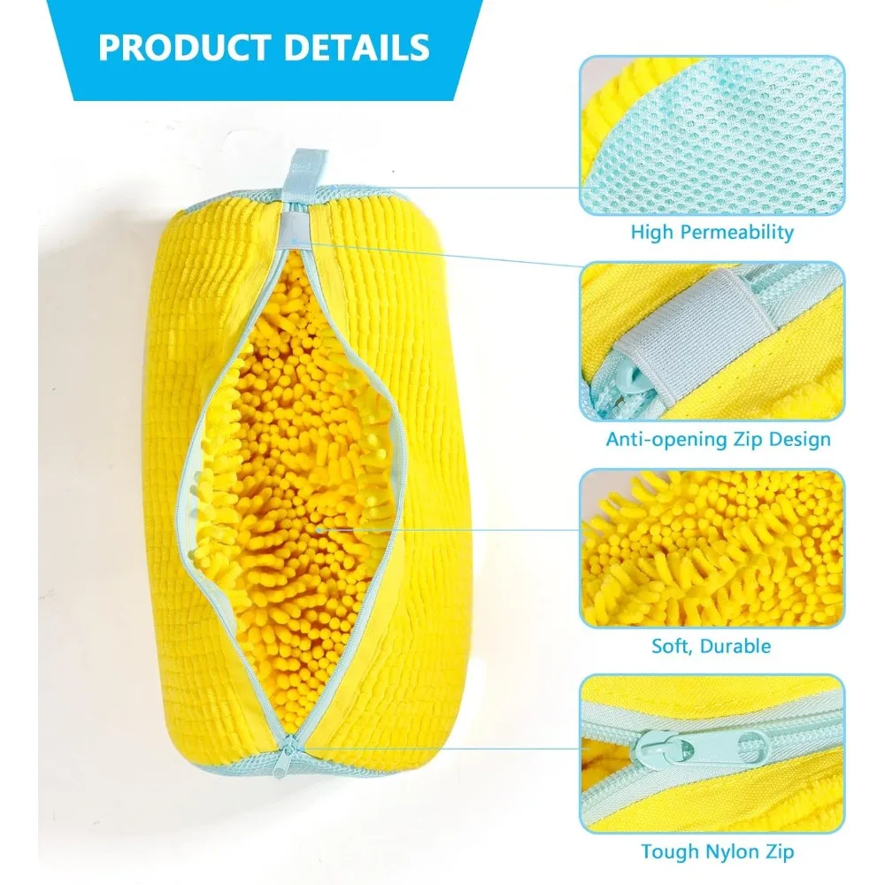 Durable Shoe Washing Machine Bag for All Shoe Types-Yellow with Blue Zipper,Ideal for Sneakers and Casual Shoes,Laundry Durable Shoe Washing Machine Bag for All Shoe Types-Yellow with Blue Zipper,Ideal for Sneakers and Casual Shoes,Laundry