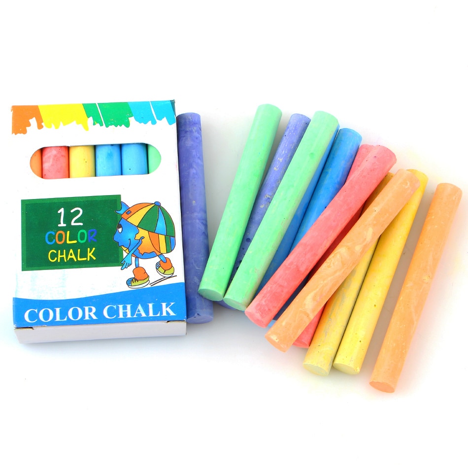 Dustless Colored Chalks (12 Pcs)