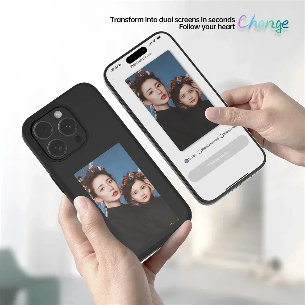 E-ink Screen Phone Case for IPhone Smart DIY Can Change Picture Refesh Photo Phone Cover No Batteries Required