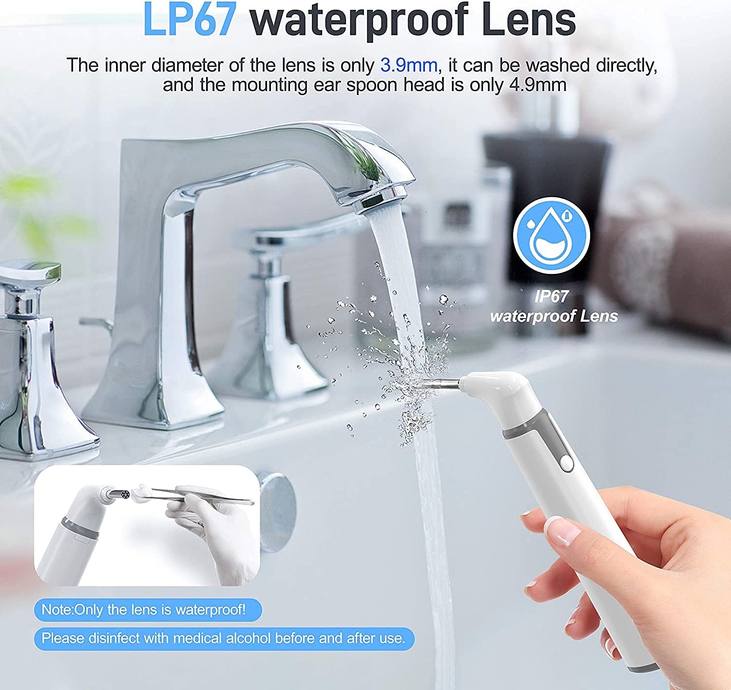 Ear Camera Endoscope 3.9mm Wireless Otoscope 720P HD WiFi Ear Scope with 6 LED for Kids and Adults Support Android and Ear Camera Endoscope 3.9mm Wireless Otoscope 720P HD WiFi Ear Scope with 6 LED for Kids and Adults Support Android and