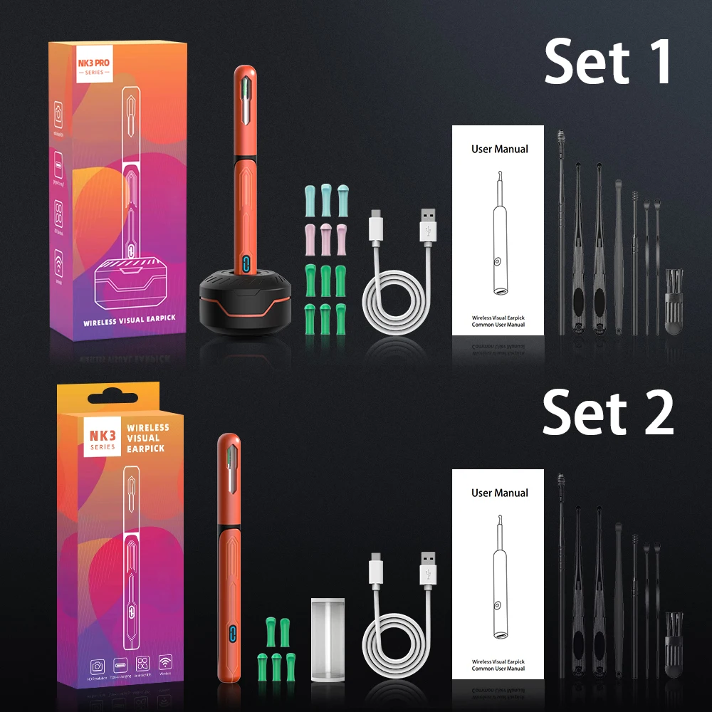 Ear Cleaner with Camera Set HD Ear Sticks Otoscope USB C Charging Endoscope Wax Removal Tool Earpick Ear Cleaning Set Ear Cleaner with Camera Set HD Ear Sticks Otoscope USB C Charging Endoscope Wax Removal Tool Earpick Ear Cleaning Set