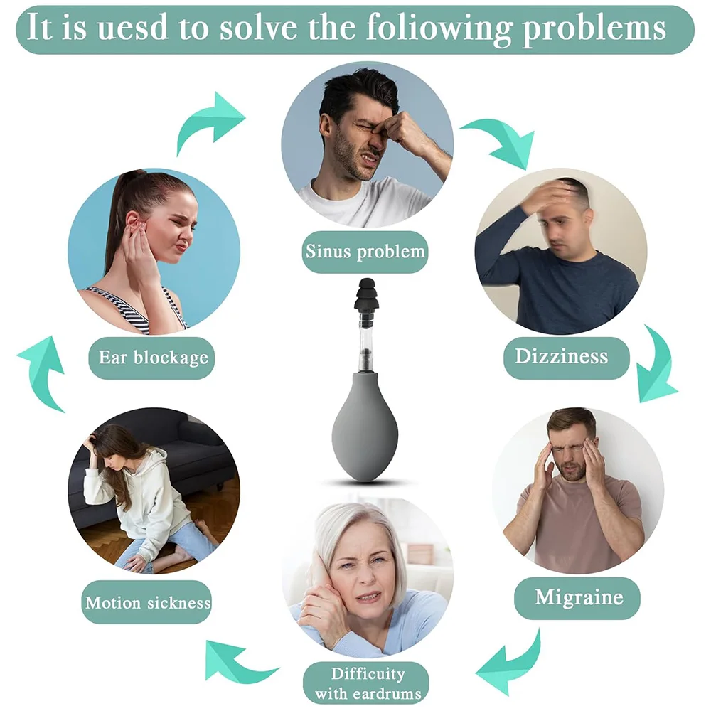 Ear Pressure Tool Portable Ear Pressure Relief Suction Device Wih 3 Sizes Of Earplugs Inner Ear Pressure Relief Tool Ear Pressure Tool Portable Ear Pressure Relief Suction Device Wih 3 Sizes Of Earplugs Inner Ear Pressure Relief Tool