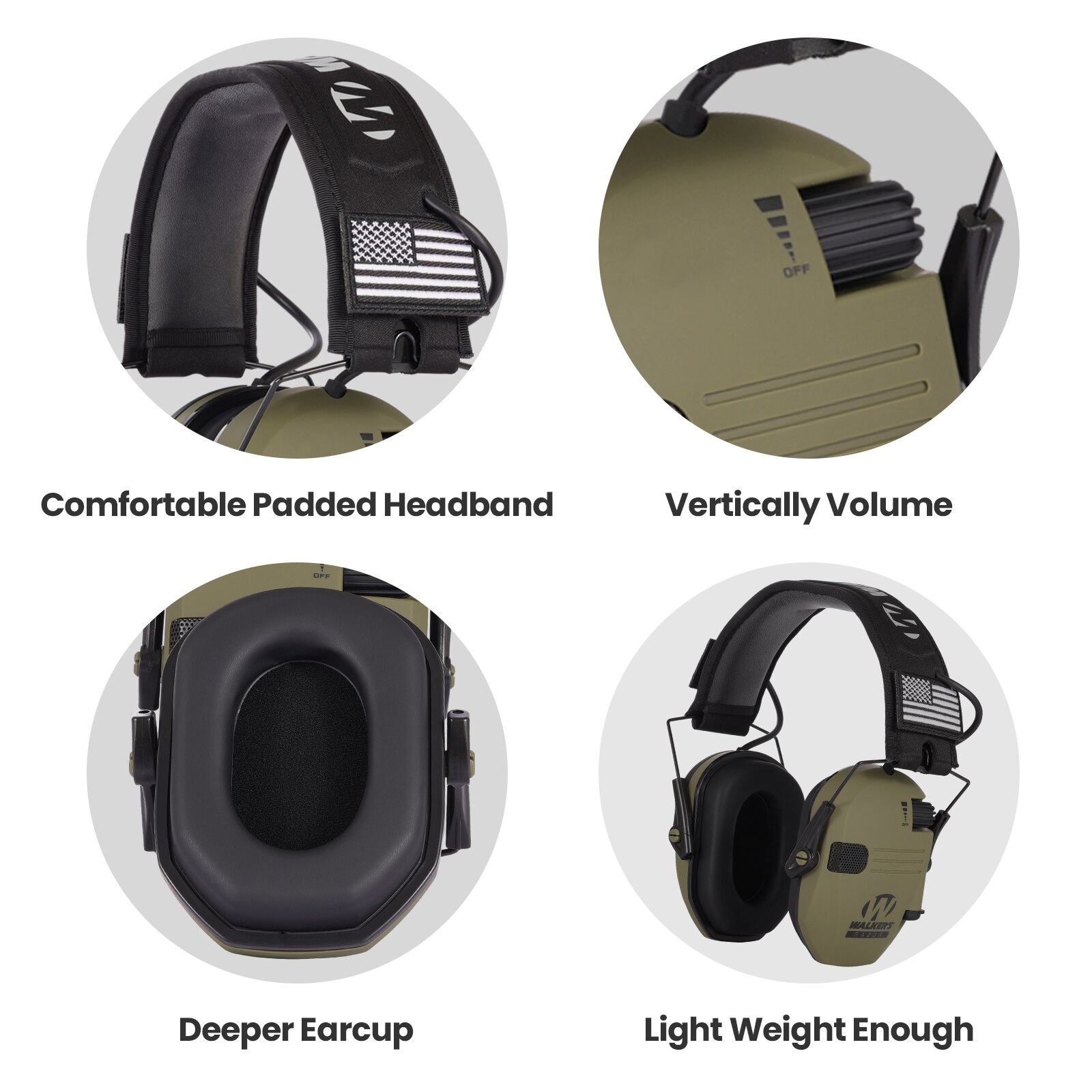 Earmuffs Active Headphones for Shooting Electronic Hearing Protection Ear Protect Noise Reduction Active Hunting Earmuffs Active Headphones for Shooting Electronic Hearing Protection Ear Protect Noise Reduction Active Hunting