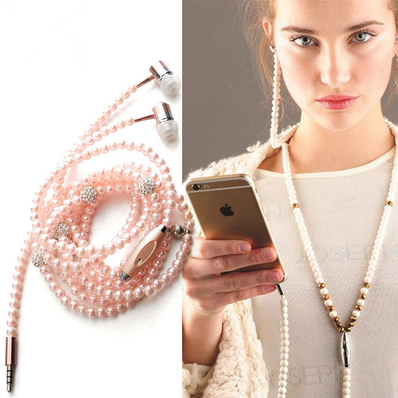 Earphone for Girls Beads Necklace Earphone for Girls Beads Necklace
