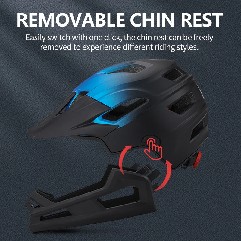 Eastinear's Adult Bicycle Mountain Bike Helmet Full Face Detachable One-piece Motorcycle Riding Safety Helmet Head