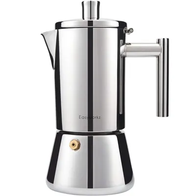 Easyworkz Diego Stovetop Espresso Maker Stainless Steel Italian Coffee Machine Maker 4Cup 6.8 oz Induction Moka Pot Easyworkz Diego Stovetop Espresso Maker Stainless Steel Italian Coffee Machine Maker 4Cup 6.8 oz Induction Moka Pot