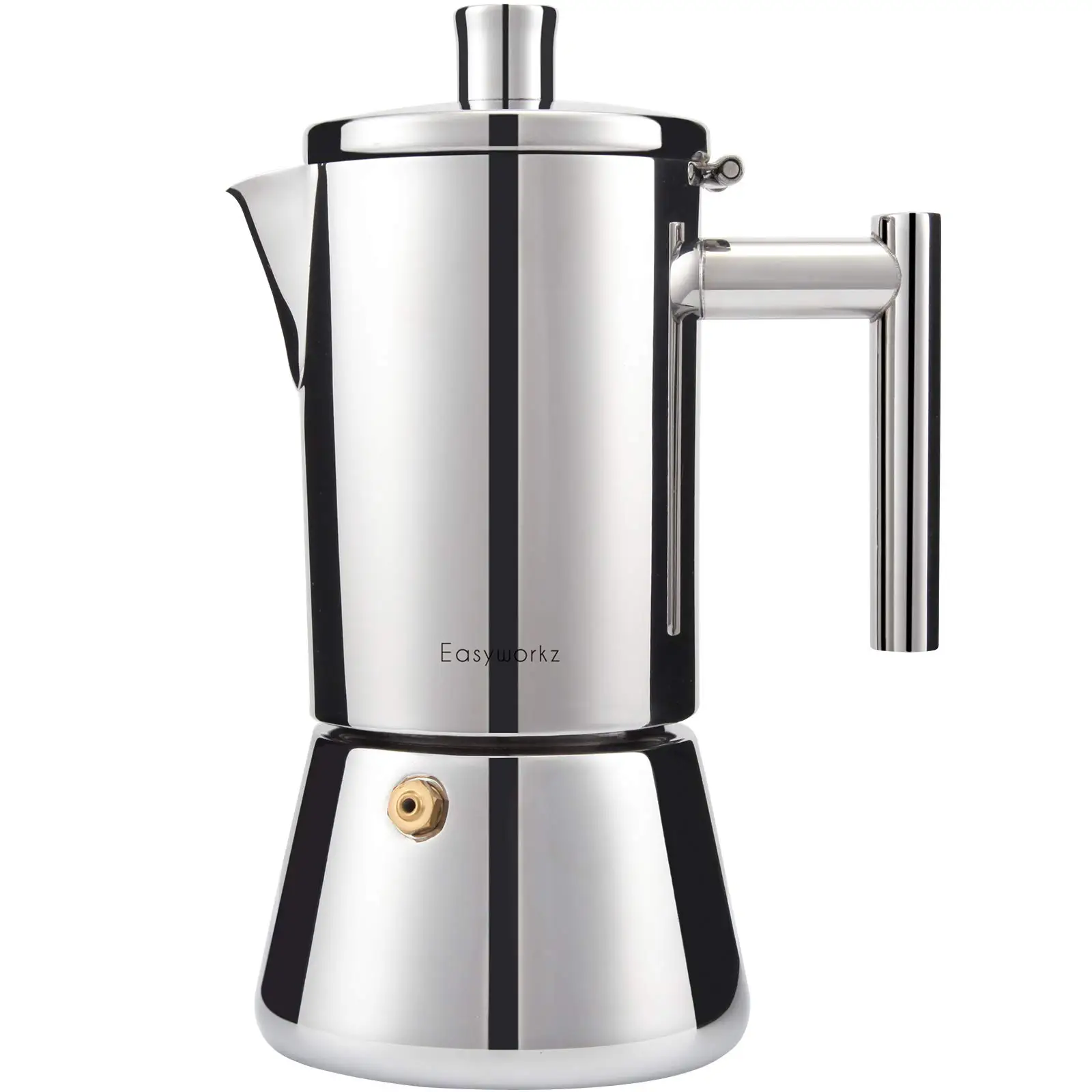 Easyworkz Diego Stovetop Espresso Maker Stainless Steel Italian Coffee Machine Maker 4Cup 6.8 oz Induction Moka Pot Easyworkz Diego Stovetop Espresso Maker Stainless Steel Italian Coffee Machine Maker 4Cup 6.8 oz Induction Moka Pot