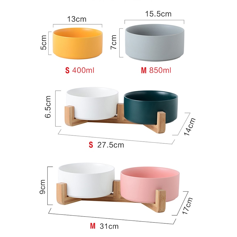Eco Friendly Ceramic Dog Bowls with Stand