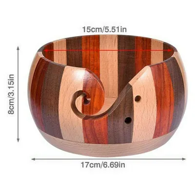 Eco Friendly Natural Wood Yarn Bowl