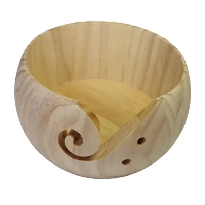 Eco Friendly Natural Wood Yarn Bowl