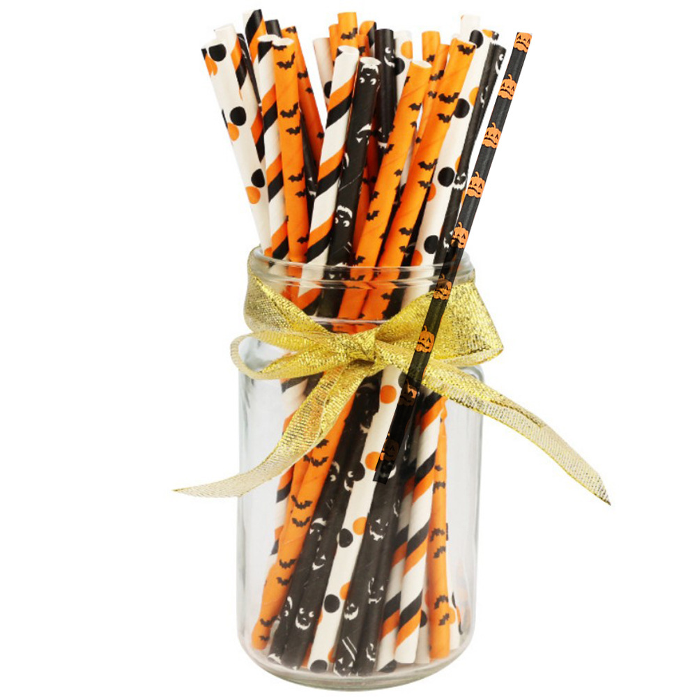 Eco Friendly Paper Halloween Straws (25 pcs)