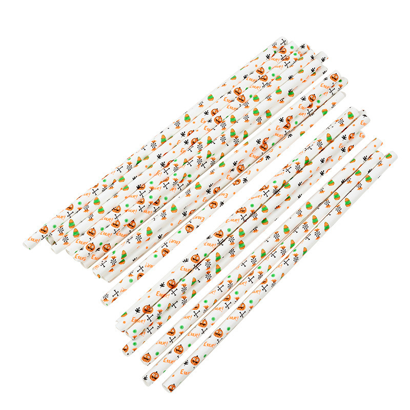 Eco Friendly Paper Halloween Straws (25 pcs)