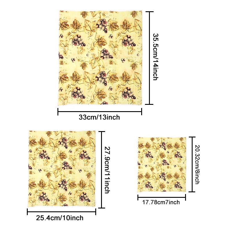 Eco Friendly Reusable Beeswax Wraps (3pcs)