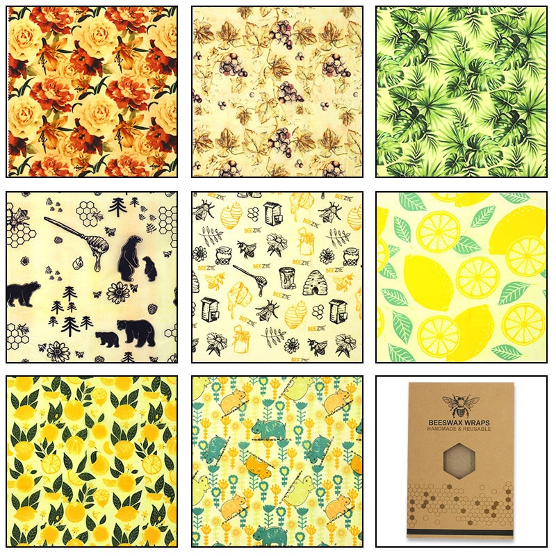 Eco Friendly Reusable Beeswax Wraps (3pcs)