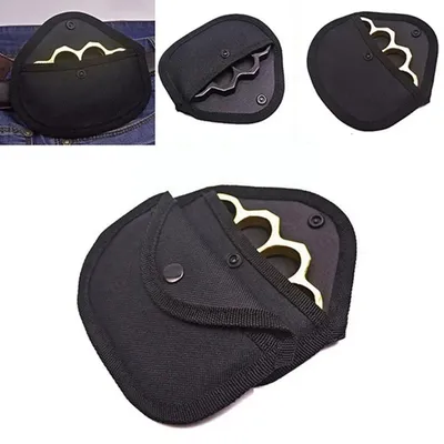 Edc Finger Tiger Bag Iron Four-finger Cloth Lining Cover Shockproof Hanging Soft Lining Bag Hanging Buckle Fist（only