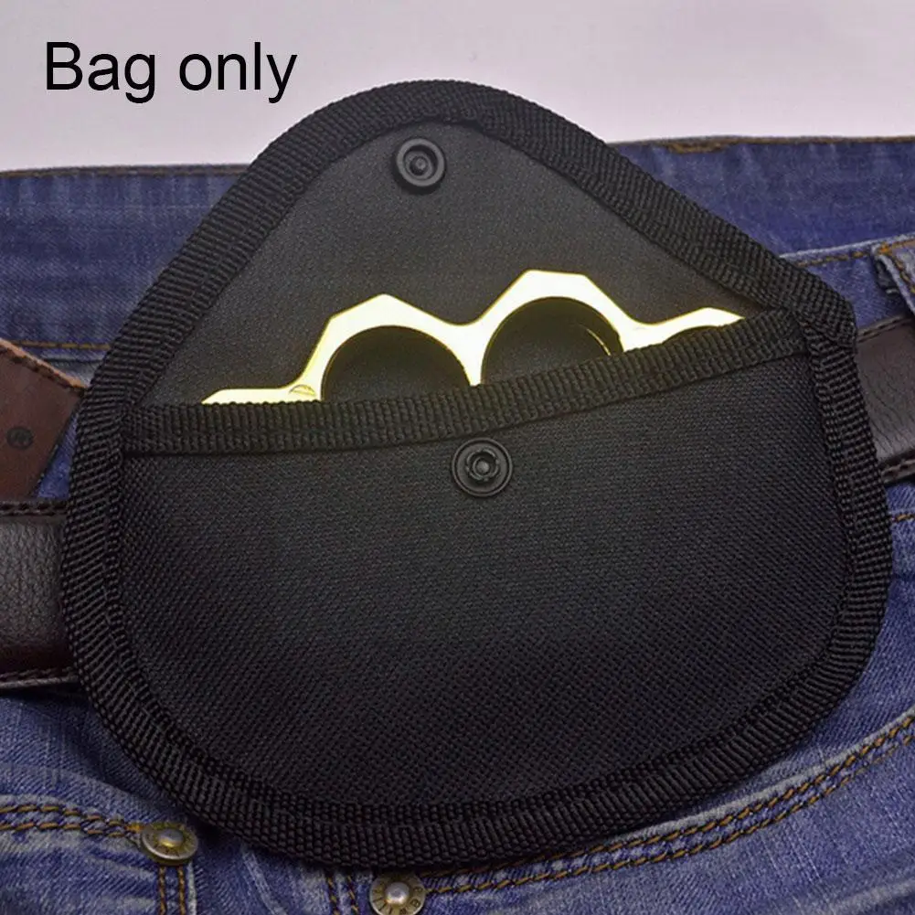 Edc Finger Tiger Bag Iron Four-finger Cloth Lining Cover Shockproof Hanging Soft Lining Bag Hanging Buckle Fist（only