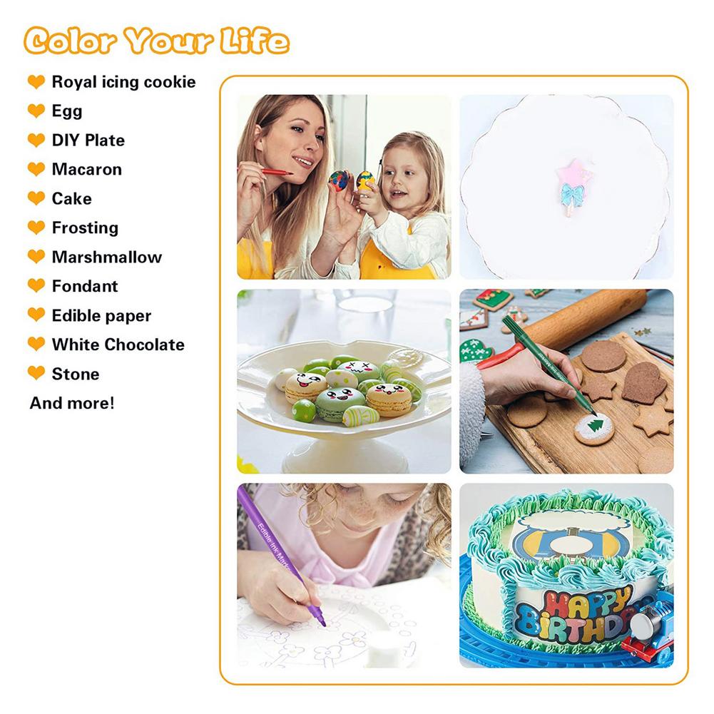 Edible Food Color Pens (10 Pcs)