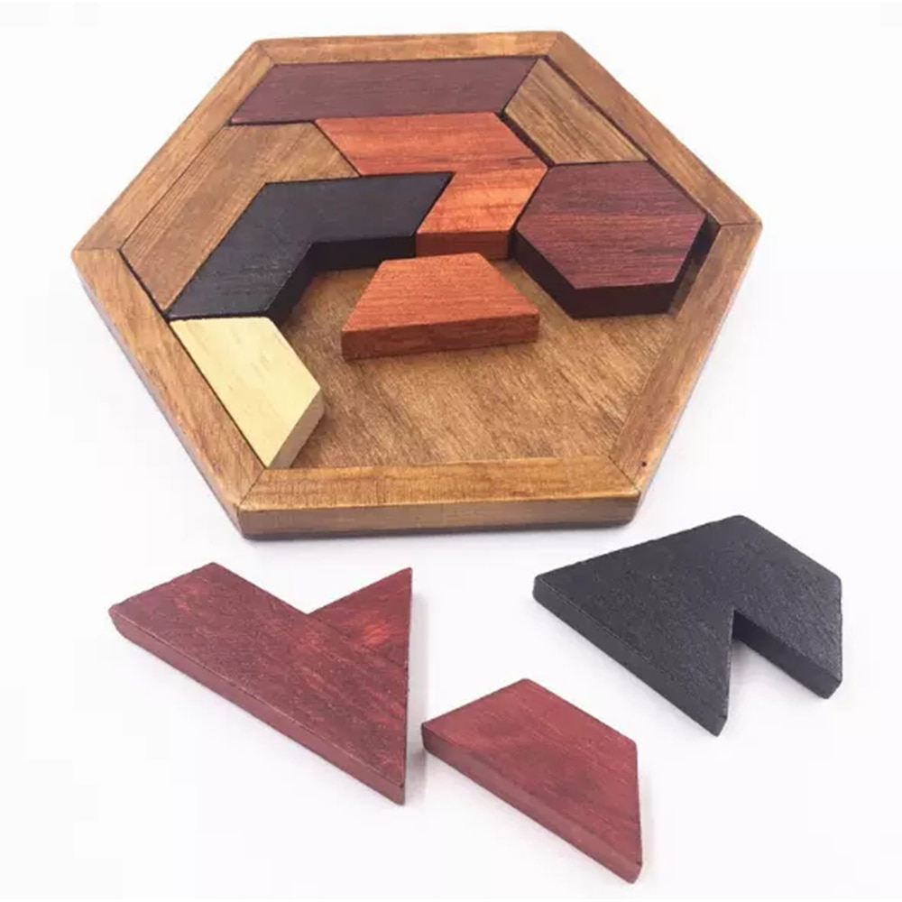 Educational Wooden Hexagon Puzzle Educational Wooden Hexagon Puzzle