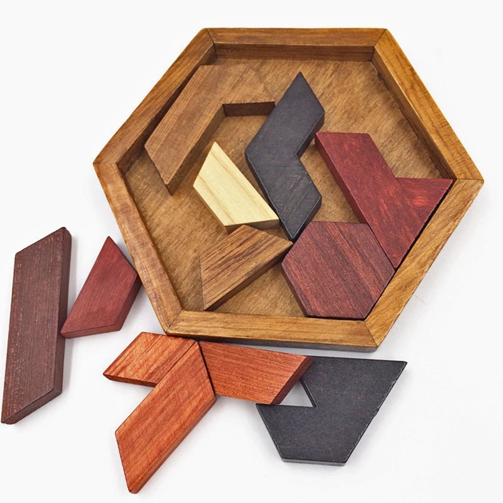 Educational Wooden Hexagon Puzzle Educational Wooden Hexagon Puzzle