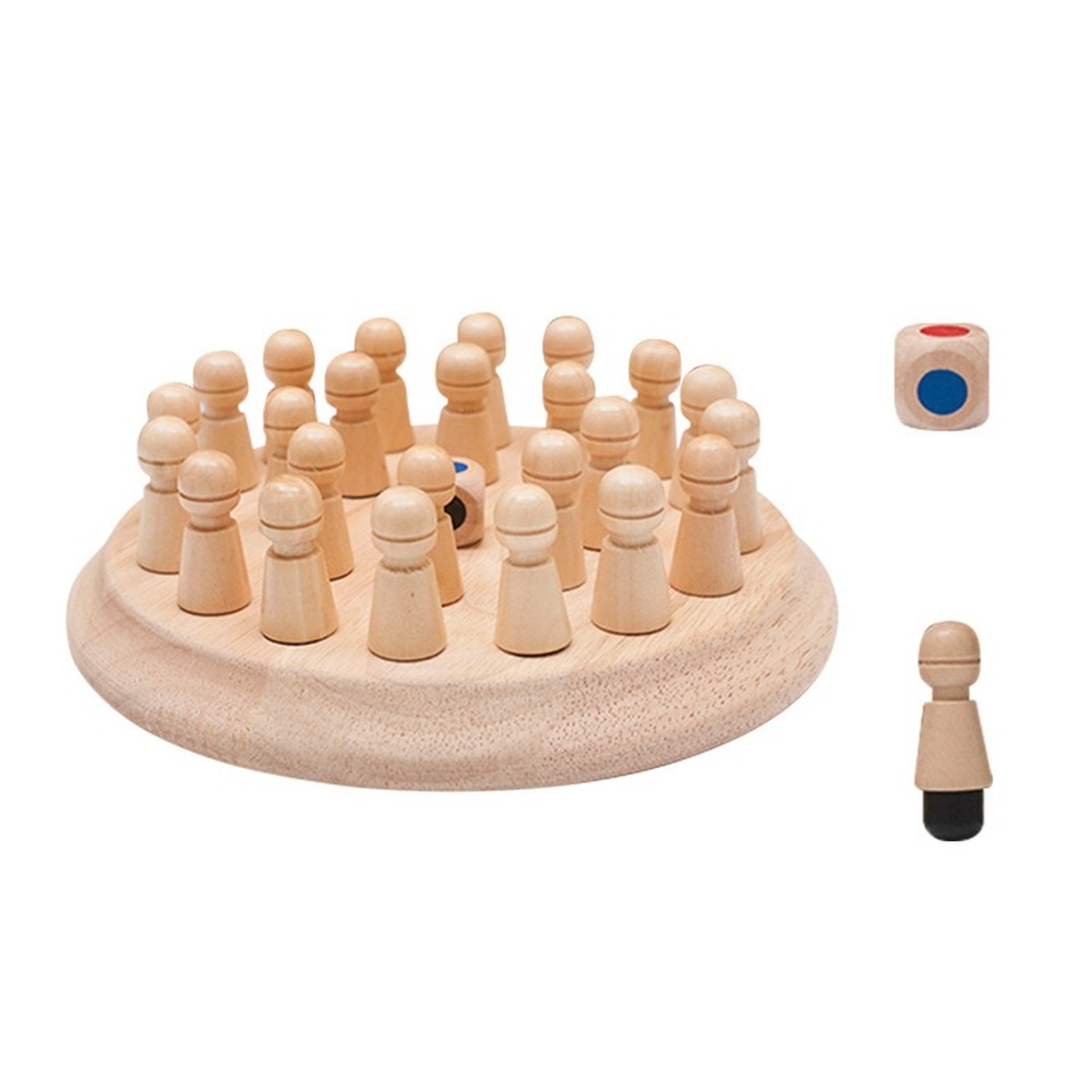 Educational Wooden Memory Chess Game Educational Wooden Memory Chess Game