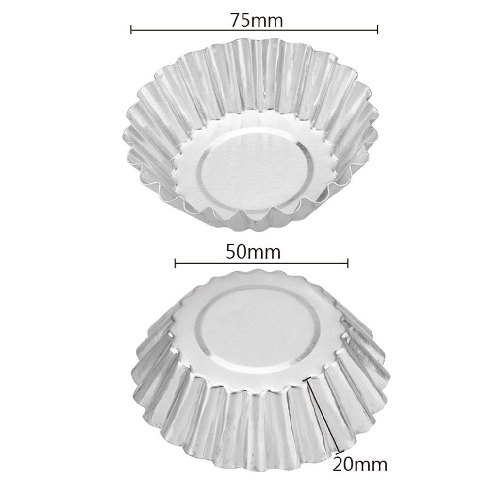 Egg Tart Molds Aluminum Pastry Cups (20 pcs)