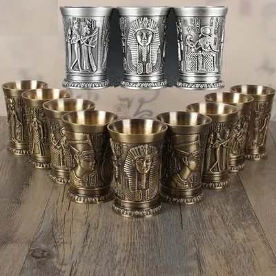 Egyptian 40ml Stainless Metal Shot Glass Egyptian 40ml Stainless Metal Shot Glass